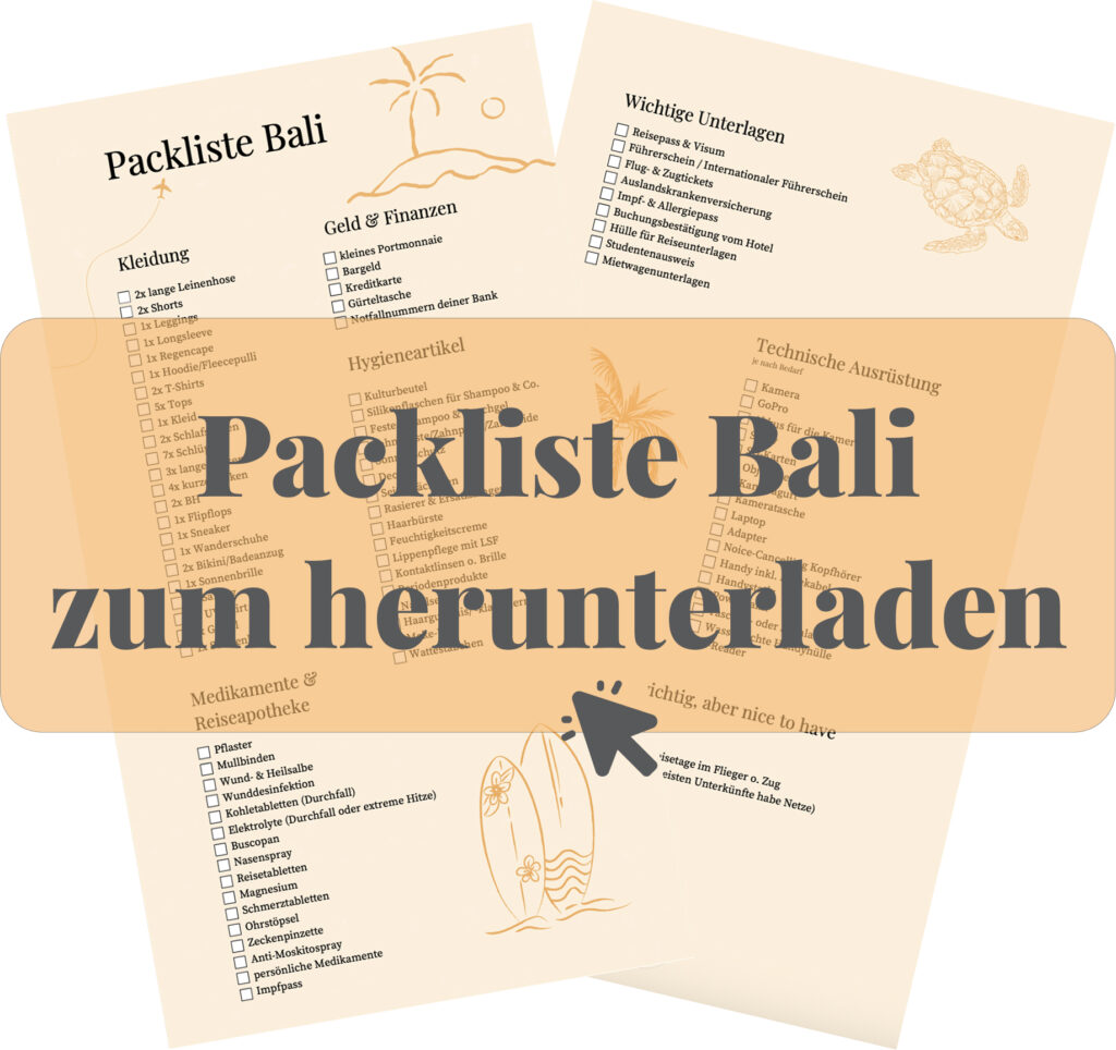 Packliste Bali zum herunterladen