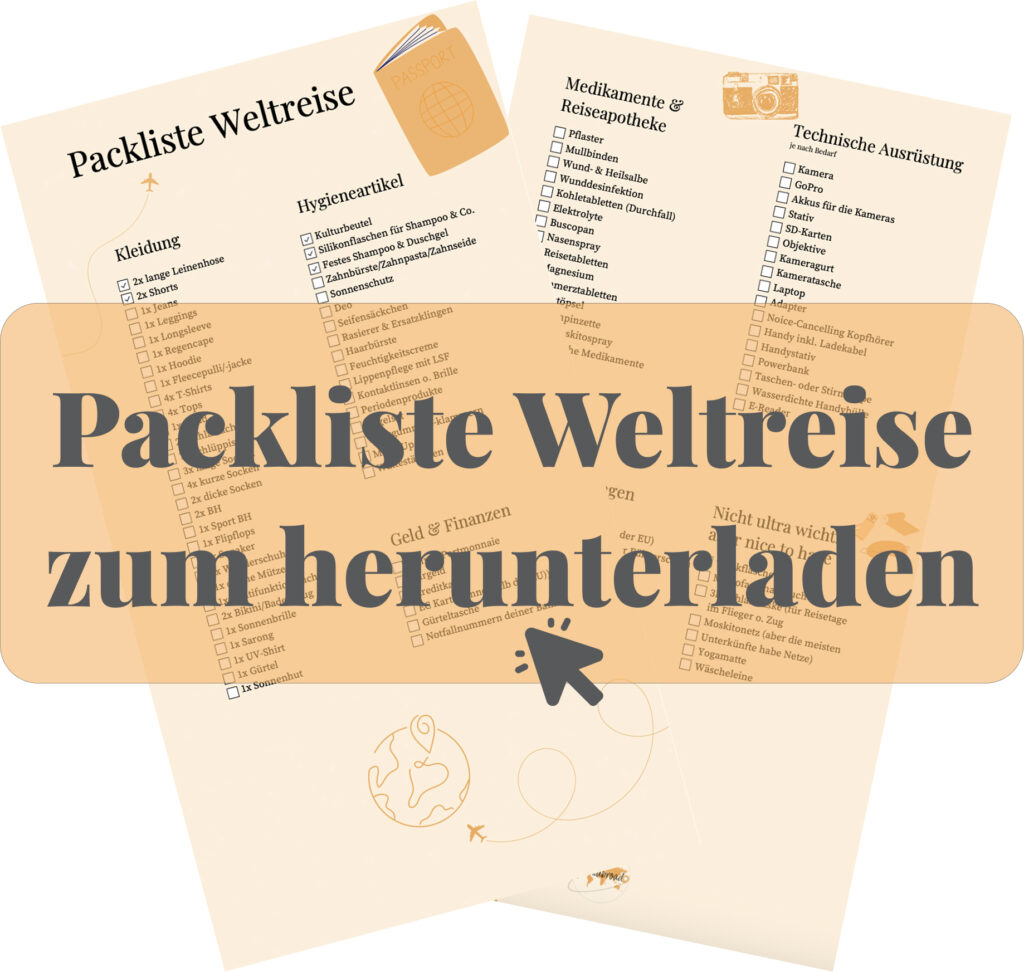Packliste Weltreise zum herunterladen