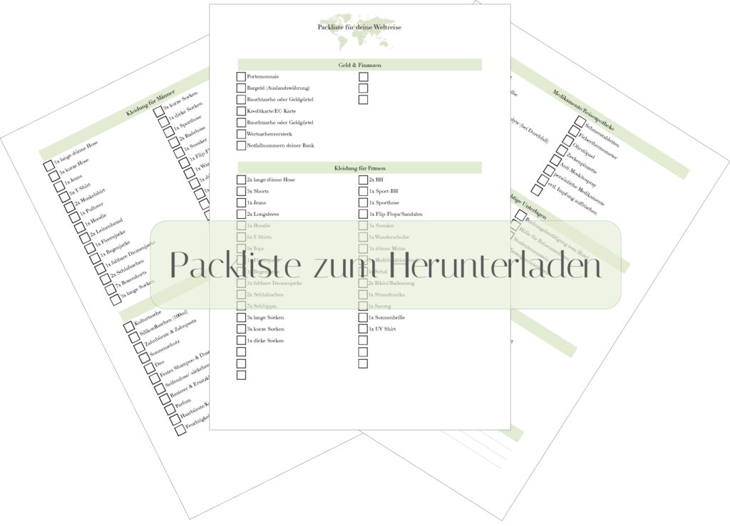 Packliste Weltreise Zum Herunterladen