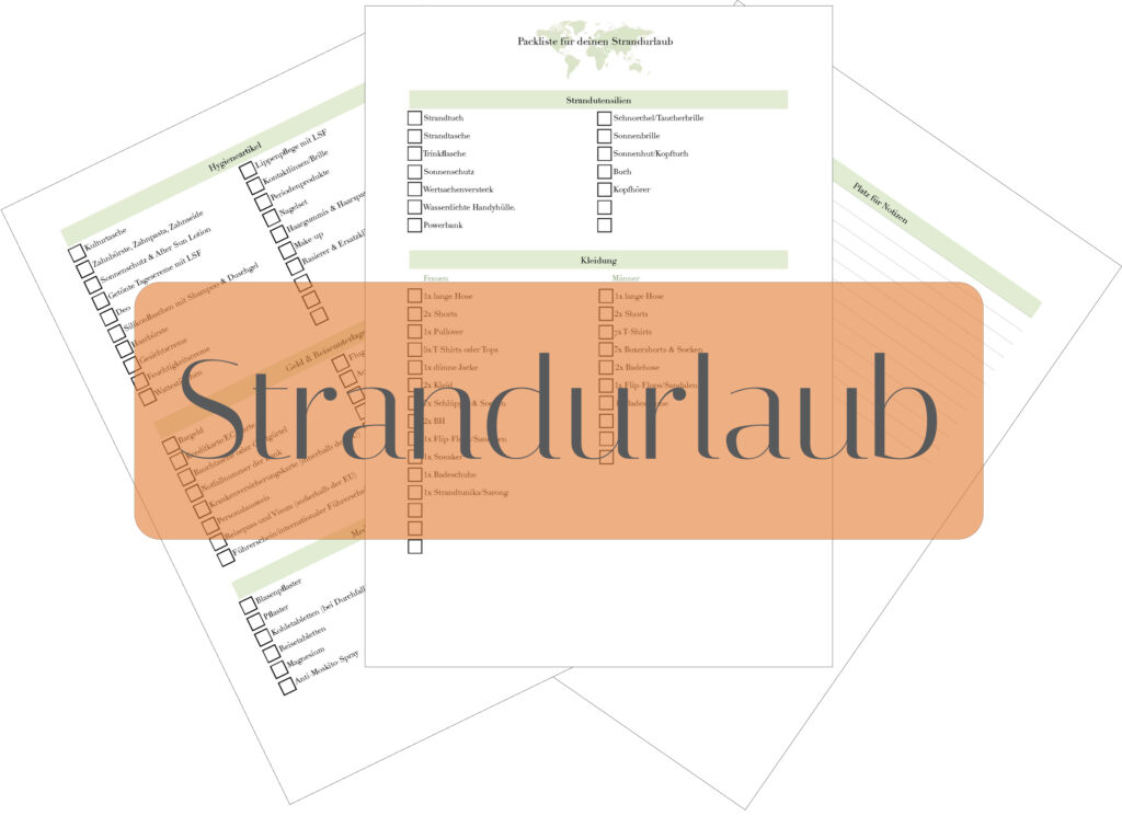 packliste strandurlaub zum herunterladen