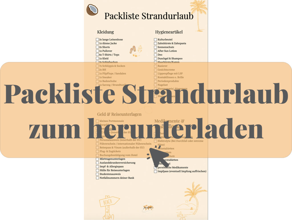 Packliste Strandurlaub zum Herunterladen