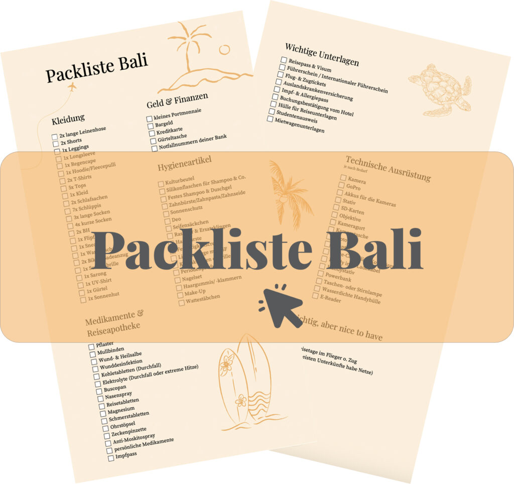 Packliste Bali zum herunterladen