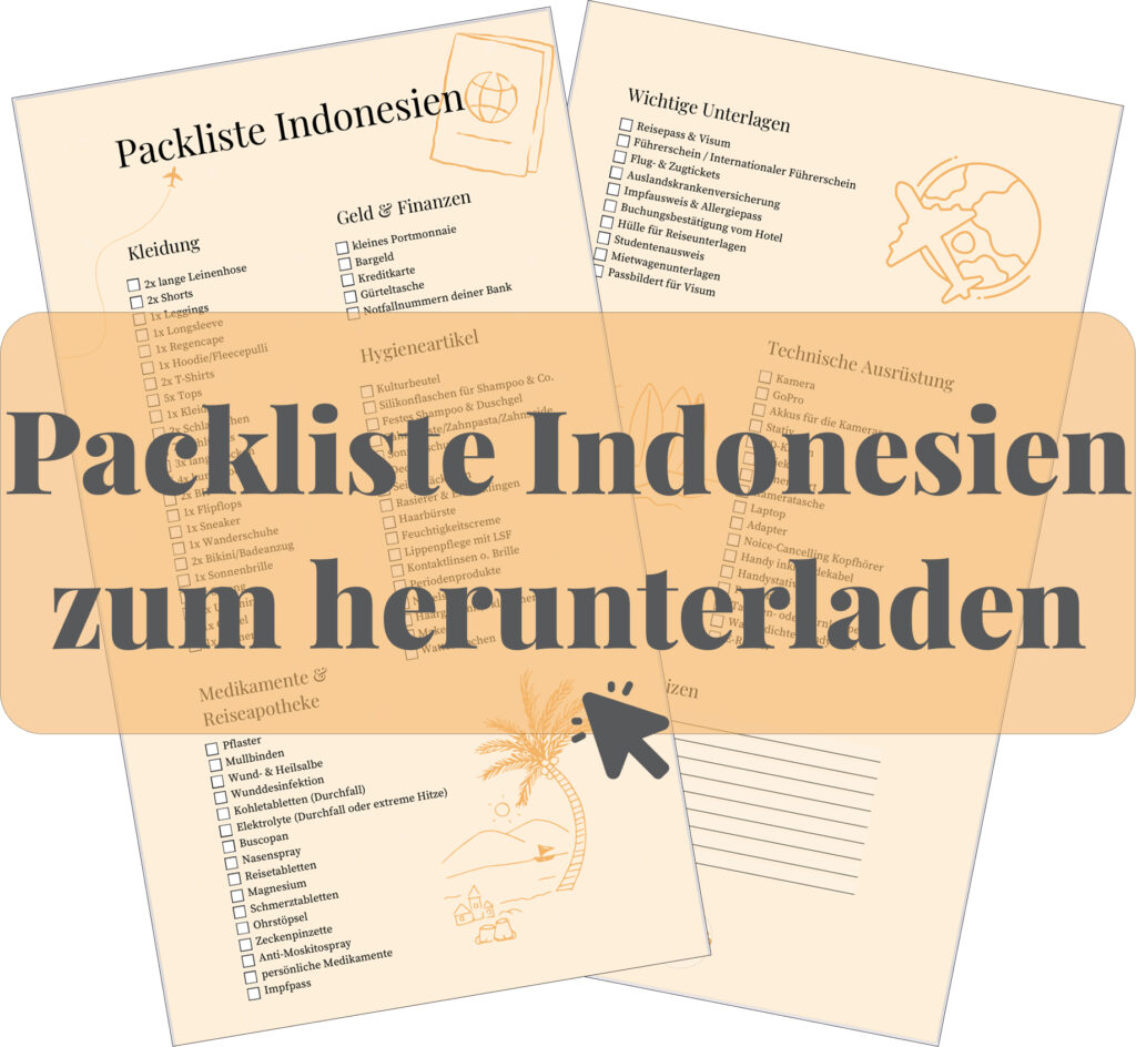 Packliste Indonesien zum herunterladen